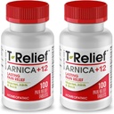 T-Relief Arnica +12 Natural Reliefing Activities for Back Pain Joint Soreness Muscle Aches & Stifness, White Body Fast Acting Relief for Women & Men - 100 Tablets (2 Pack)