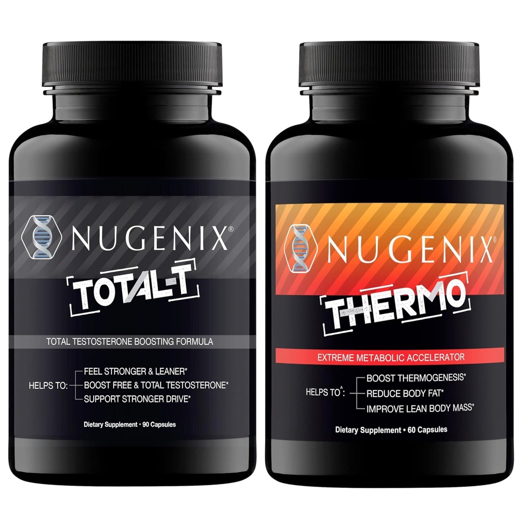 Nugenix Thermo Fat Burner and Total-T Testosterone Supplement for Men