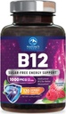 Vitamin B12 Complex (Methylcobalamin) 1000 mcg - 3X Strength B 12 Vitamins Supplement for Cellular Energy Metabolism, Nature's Nervous System Support, Bottled USA, Berry Flavor - 120 Chewable Tablets