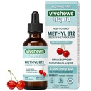 High-Potency Vegan Methyl B12 Liquid Drops for Energy & Brain Support, 3,000 mcg per Serving, Stevia-Sweetened, Non-GMO, Gluten-Free, Alcohol-Free, 2-Month Supply, Nothing Artificial