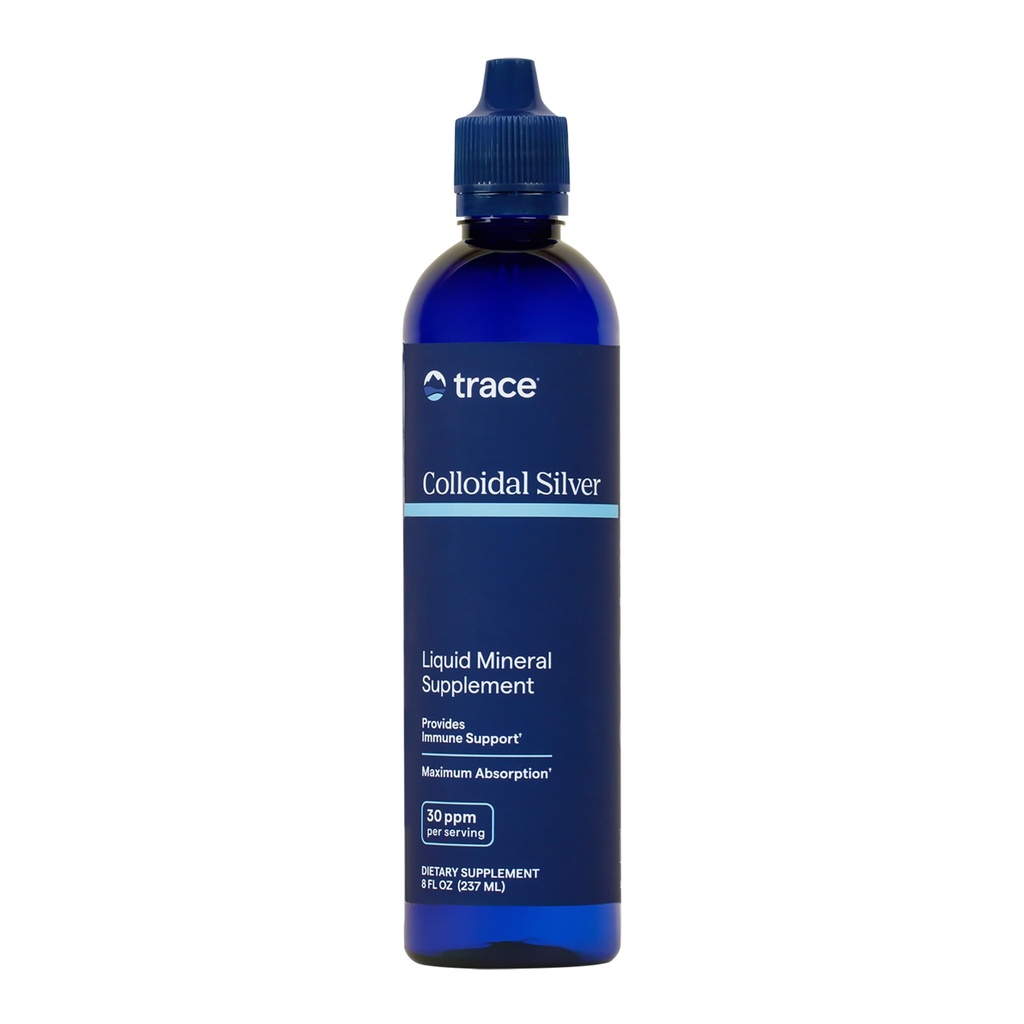 Trace Minerals | Colloidal Silver Liquid | 30 PPM Safe Dose Bio-Active Silver Hydrosol Mineral Supplement, 99.99% Pure, Super-Oxygenated, Vegan | 8oz Bottle (Pack of 1)