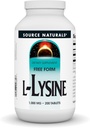 Źródło Naturals L- Lysine Free Form, 1000 mg - Acid Acid Supplement Supports Energy Formation & Collagen - 200 Tablets