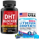 1900MG DHT Blocker for Men + Lithium Orotate Gummies Bundle | Hair Growth & Cognitive Tension Support