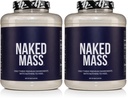 NAKED Mass - Natural Weight Gainer Protein Powder - 8 LB Bulk, GMO Free, Gluten Free & Soy Free. No Artificial Ingredients - 1,250 Calories per Serving (Pack of 2)