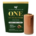 VitaHustle ONE Vegan Dubai Chocolate Protein Powder - 20g Plant Protein Meal Replacement with 86+ Superfoods & Greens, Probiotics + No Bloat Digestive Blend - Dairy Free, Gluten Free (15 Servings)