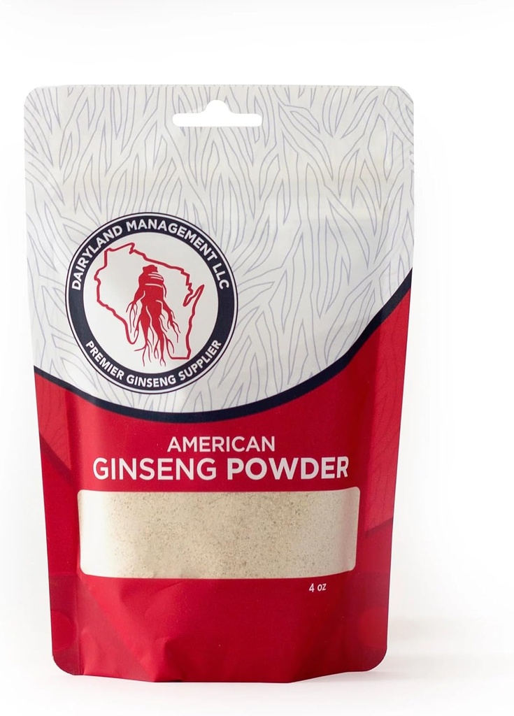 Dairyland concentrado Ginseng pó americano , , 4 onças pacote de Wisconsin Ginseng pó - Não-GMO, sem glúten - Suplemento de ervas para smoothies, Baking, Chá