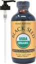 PRIME NATURAL Organic Black Seed Oil 16oz - Cold Pressed High Thymoquinone 1.7% USDA Certified - Turkish Origin Potent Nigella Sativa Liquid - Vegan Omega 3 6 9, Antioxidante
