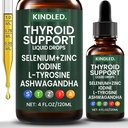 Thyroid Support Drops | Selenium Zinc Iodine L-Tyrosine Ashwagandha Liquid Drops, Thyroid Bloom Support | Body Balance & Support - 4 FL.OZ (1)