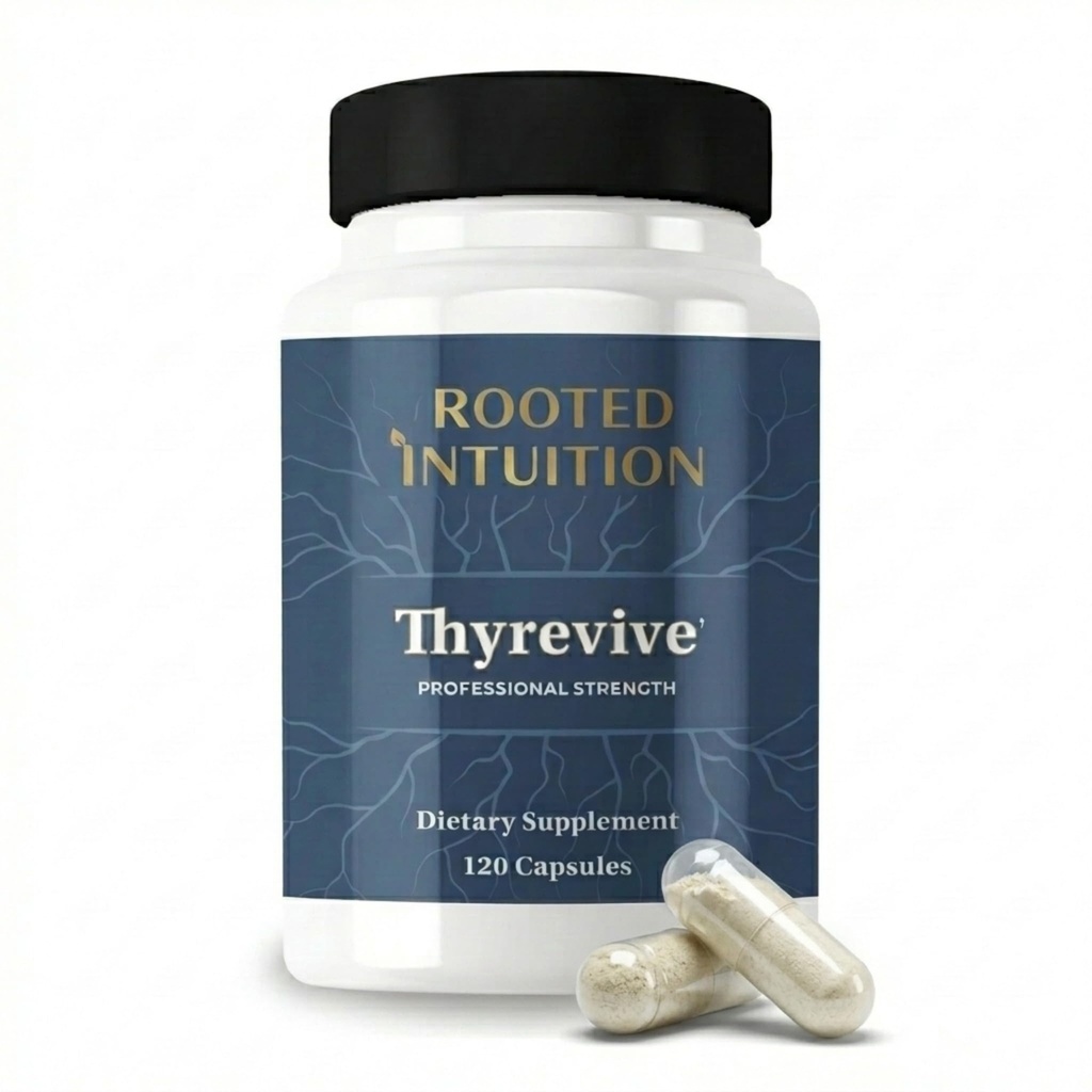 Rooted Thyroid Support Supplement for Women & Men - Complete Complex with Iodine Selenium Zinc - Natural Hypothyroidism Supplements - Thyroid Energy & Health - Thyrevive - 120 Capsules