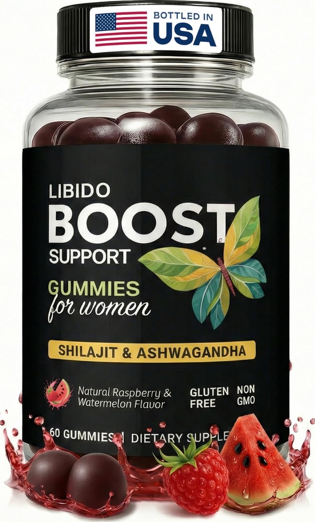 Libido Support for Women Gummies - Fast Acting Intimacy and Mood Support Libido Gummies for Women with Shilajit and Ashwagandha - 60 Ct