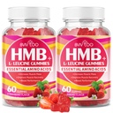 HMB and L-Leucine Gummies - 3000mg Combined HMB & L-Leucine per Serving. for Muscle Growth, Muscle Relief & Fast Recovery. Sugar-Free, Strawberry, 120 Gummies
