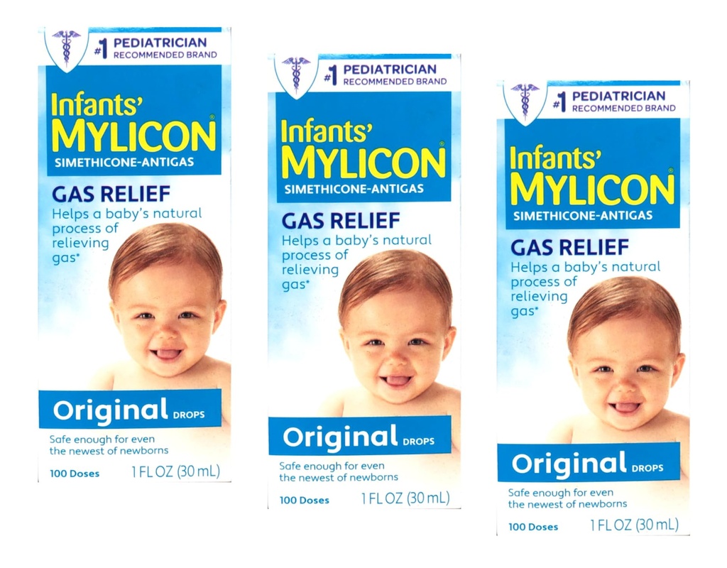 Mylicon Infants' Gas Relief Dye Free Drops - 1 oz, Pack of 3