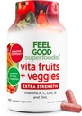 FeelGood Superfoods 1000mg Imunske podporne kapsule narejene s 25 Organskimi sadeži in zelenjavo, Močne Imunity Boosters z vitamini A, C, D3, in cink, 60 Število