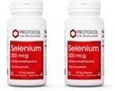 Protocol Selenium 200mcg - Immune Support, Thyroid & Prostate Health* - Selenium Supplements - Vegetarian, Kosher & Halal - 90 Veg Caps (Pack of 2)
