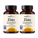 Zinc 30mg with Copper, Selenium & Vitamin D3 | 240 Capsules | Magnesium, Vitamin B6, Biotin Complex | Absorbable Chelated Zink Supplements for Men & Women | for Hair, Skin, Nails & Immune Support