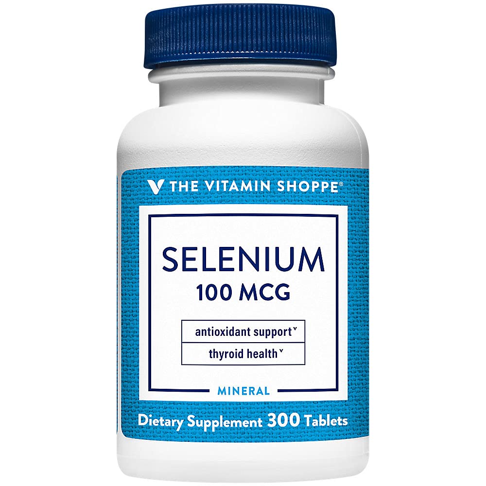 The Vitamin Shoppe Selenium 100MCG - Antioxidant Protection, Thyroid Health & Immune Support, Essential Mineral (300 Tablets)