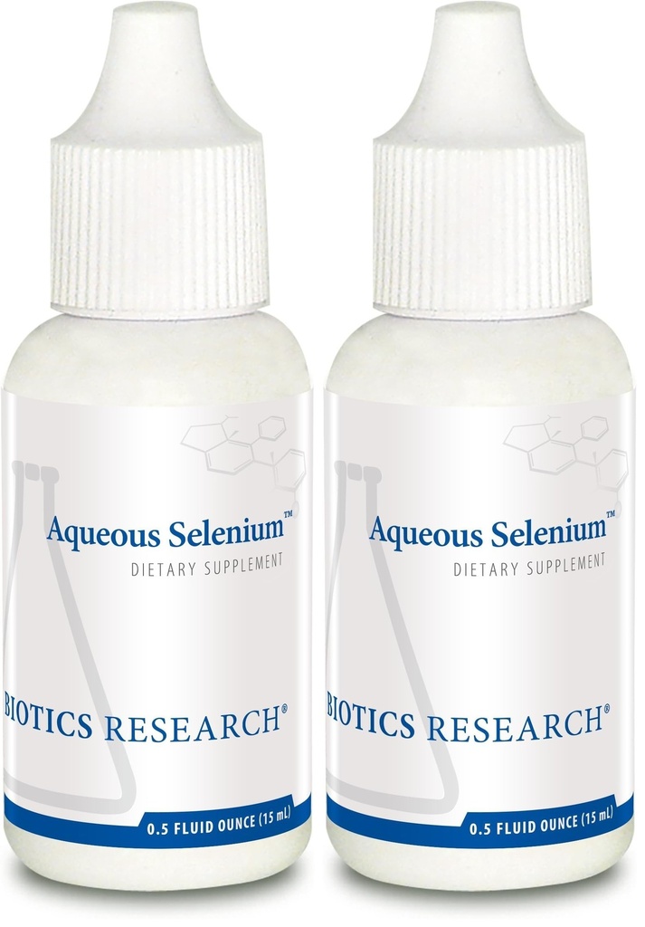 Biotics Research Aqueous Selenium Liquid Formula, 95 mcg Selenium Drop, Thyroid Gland Function, DNA Production, Cognitive Health, Potent Antioxidant 0.5 Fluid Ounces (Pack of 2)