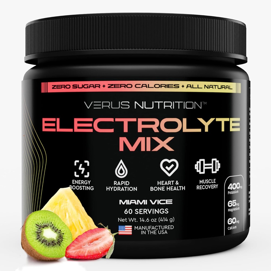 Elektrolitai Milteliai No Sugar- Zero Calorie Hydration Milteliai ® 124; Cukraus nemokamai Electrolytes Fasting, Keto & Vegan ® 124; Natūralios sudedamosios dalys Electrolyte Mix, 60 Servings