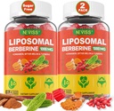 Liposomal Berberine Gummies Organic + Berberine HCL + Turmeric, Berberine Supplement with Ceylon Cinnamon, Bitter Melon, Fiber for Digestion, Artichoke for Liver, Overall Health, Sugar Free