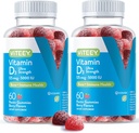 Viteey Vitamin D3 Gummies za odrasle in najstnike - 5000 i.e., 125mcg, Ultra Jakost - Joint & Muscle Health, Imune Boost - Žvečljivi vitamin D Gummies - Vegetarian, Gelatin Free - Okusno jagode