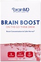 BRAINMD Dr Amen Brain Boost on the Go - 10 paketti, marja maitse - Nootroopne joogipulber, edendab keskendumist, selgust ja vaimset energiat - kofeiinivaba, gluteenivaba - 10 serveerimist