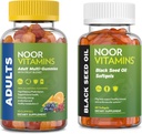 Noor Vitaminer Voksen Multivitamin Gummy og svart frøolje Bundle