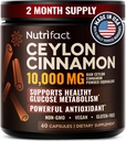 Ceylon Cinnamon Capsules 500mg per Serving - Made in USA, Vegan Ceylon Cinnamon Supplements with Extra Strength for Energy, Heart & Health Support, Non-GMO Antioxidant Pills - 60 Caps, 2 Months Supply