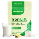 Smart Eats - Iron Powder | Highly Absorbed | Avoids Side Effects | Complete Nutrition: Protein, Vitamins, Fiber | Tasty Drinks & Shakes | Boost Hemoglobin, Ferritin | Vanilla Flavor | 15 Scoops
