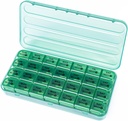 28 días Organizador mensual de píldoras - 4 semana Pill Box 1 vez al día, 7 días Medicina Organizer Box, Contenedor de píldoras para la vitamina, aceite de pescado (Olive Green)