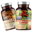 Number One Nutrition N1N Premium Blood Pressure Support with Hawthorn & Hibiscus and 100% Organic Ceylon Cinnamon, 2 Pack Bundle