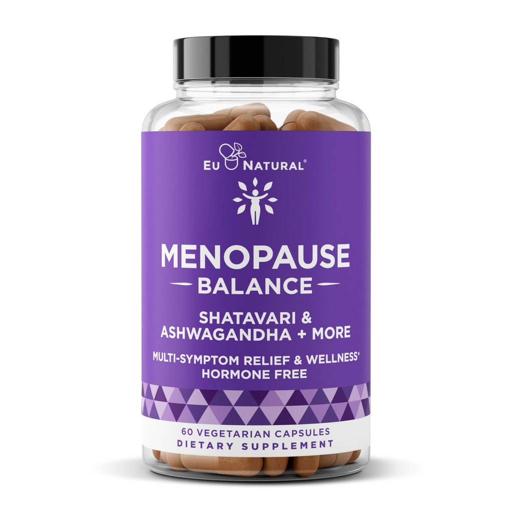 Premium Menopause Supplement for Women - Menopause Balance with Shatavari, Ashwagandha, L-Theanine & Holy Basil - Holistic Multi-Symptom Menopause Support & Hot Flash Relief - 60 Vegetarian Capsules
