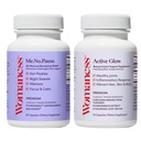 Womaness Menopause Wellness Duo for Women – Hormone Balance Support + Hair Skin & Nails Formula – Ashwagandha, Pycnogenol, Bacopa, Biotin & Hyaluronic Acid – 2 Bottles, 30 Capsules Each