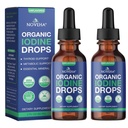 NOVEHA Organic Iodine Drops - Potassium Iodide Liquid - Iodine Supplements for Thyroid & Metabolism Support, 250 mcg per Serving, USDA Organic, Vegan, Non-GMO, Gluten-Free | 30-Month Supply - 2 Fl Oz