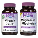 BlueBonnet Nutrition Vitamin D3 and K2, and Magnesium Glycinate Vegetable Capsules Bundle