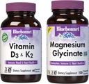 BlueBonnet Nutrition vitamina D3 i K2, i el Magnescini Glycinat Vegetable Capules