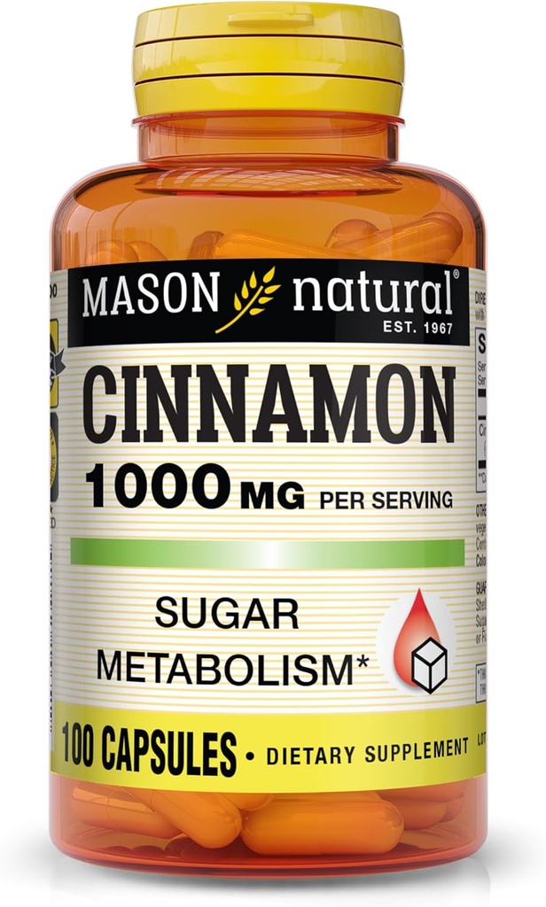MONson NATURAL Cinnamon, 1000 mg, 100 Capsults (Pack of 3), Herball Datary Supplement