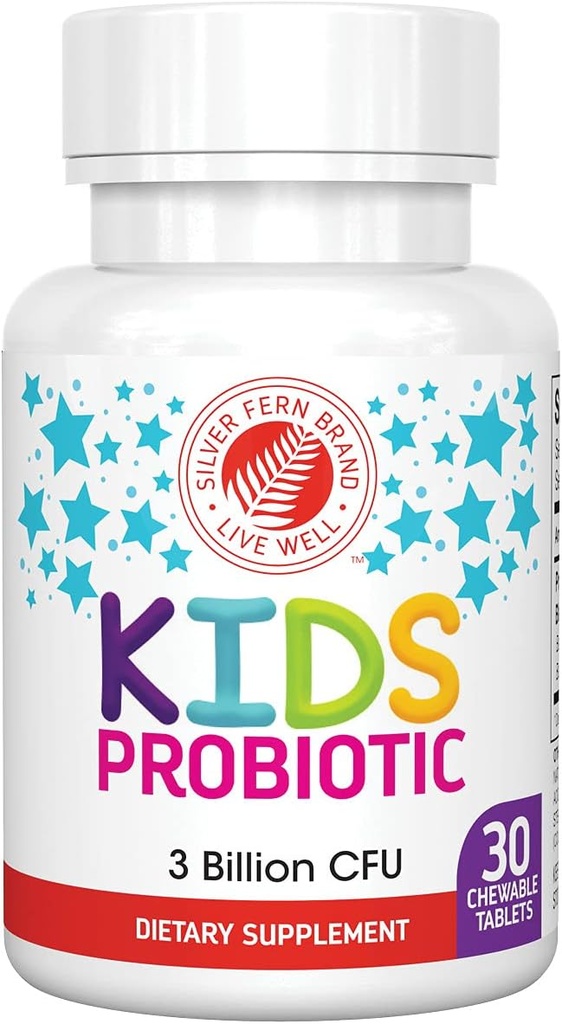 سلفر فيرن براند كيدز البروفيك - 1 Bottle - 30 Chewable Tablets - Sugar ' Gluten Free - Children's Dietary supplement - DNA ' Survivability Verified - Digestive ' Immune Support
