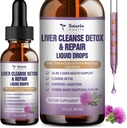 Liver Cleanse Repair Liquid,1100mg Suplemento de cardo de leite Dandelion Root e 16 + Herbas para soporte de fígado activo Fórmula Non Sugar Vegan Non-GMO e All-Natural