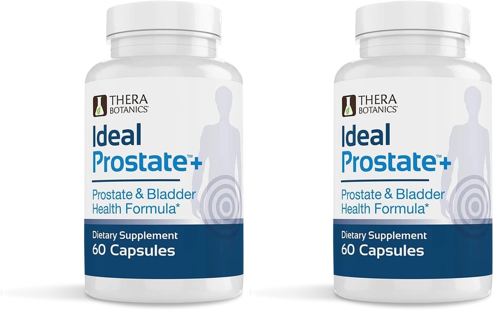 Advanced Men's Prostate Support by Ideal Prostate Plus with Saw Palmetto, Lycopene and More for Natural Relief (Pack of 2)