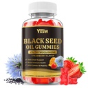 Black Seed Oil Gummies 500mg with Honey and 2% Thymoquinone, Nigella Sativa Seeds for Boost Immune Health, Joints, Digestion, Hair & Skin, Strawberry Flavor, 60 Count