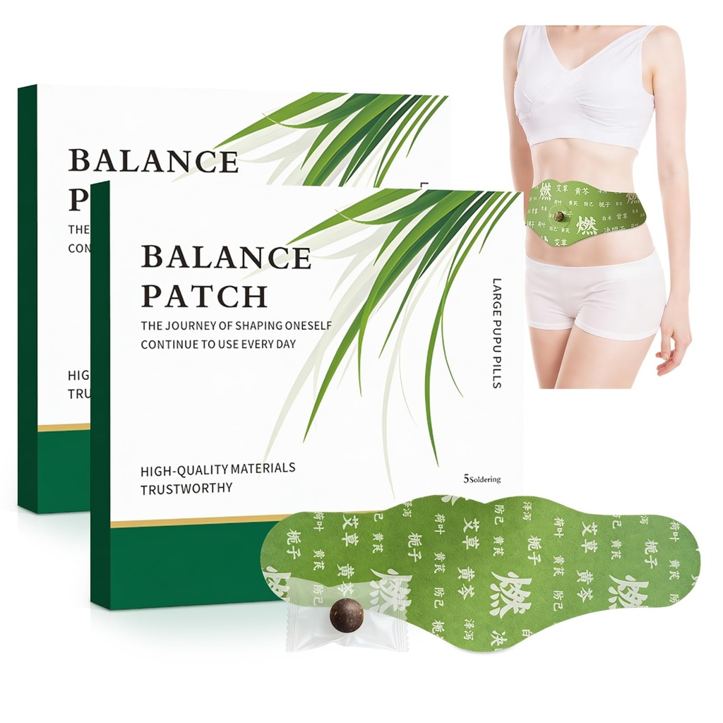 Herbal Patch Pad Balance – Mugwort Herbal Navel Patches for Menstrual Cramp Relief, Supporting Reduced Bloating Appearance, Promotes Abdominal Comfort Non-Irritating Design 1 Boxes 5 Piece (2 Box)