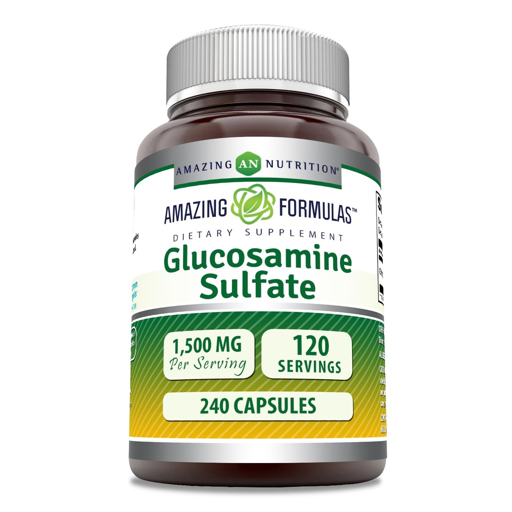 Amazing Formulas Glucosamine Sulfate 1500 mg | Capsules Supplement | Non-GMO | Gluten Free | Made in USA (240 Count)