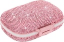 Cute Pill organizētājs Small Bling Pill Case for Purse Medicine Vitamīna konteineru turētājs Daily Pill Box Konteiners sievietēm Travel Medicine Kit(Rozā)