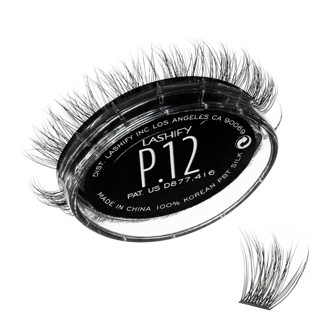 Lashify Plushy 12mm Gossamer Lashes musta, helppo DIY väärennetty laseja varten Volous Silti luonnollinen ulkonäkö