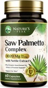 Saw Palmetto Prostate Health Supplements for Men 1000mg - 3X Strength with Pumpkin Seed, DHT Blocker Urinary Health and Prostate Support for Mens Health, Vegan, Non-GMO, Bottled in USA - 60 Capsules