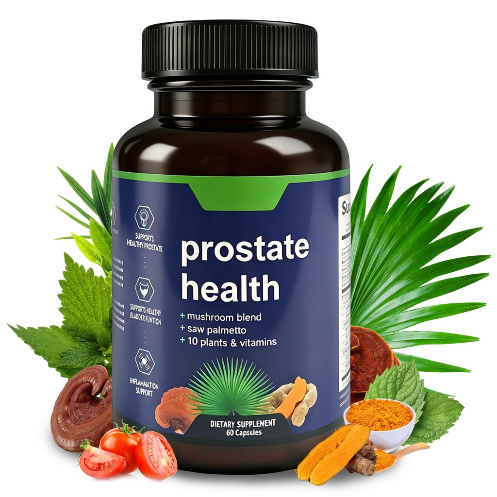 Saw Palmetto for Men Prostate Health Supplement, Pharmaceutical Grade - Pumpkin Seed Oil - Nettle Supports Urinary Function & Hair Loss Prevention (60 Count (Pack of 1))