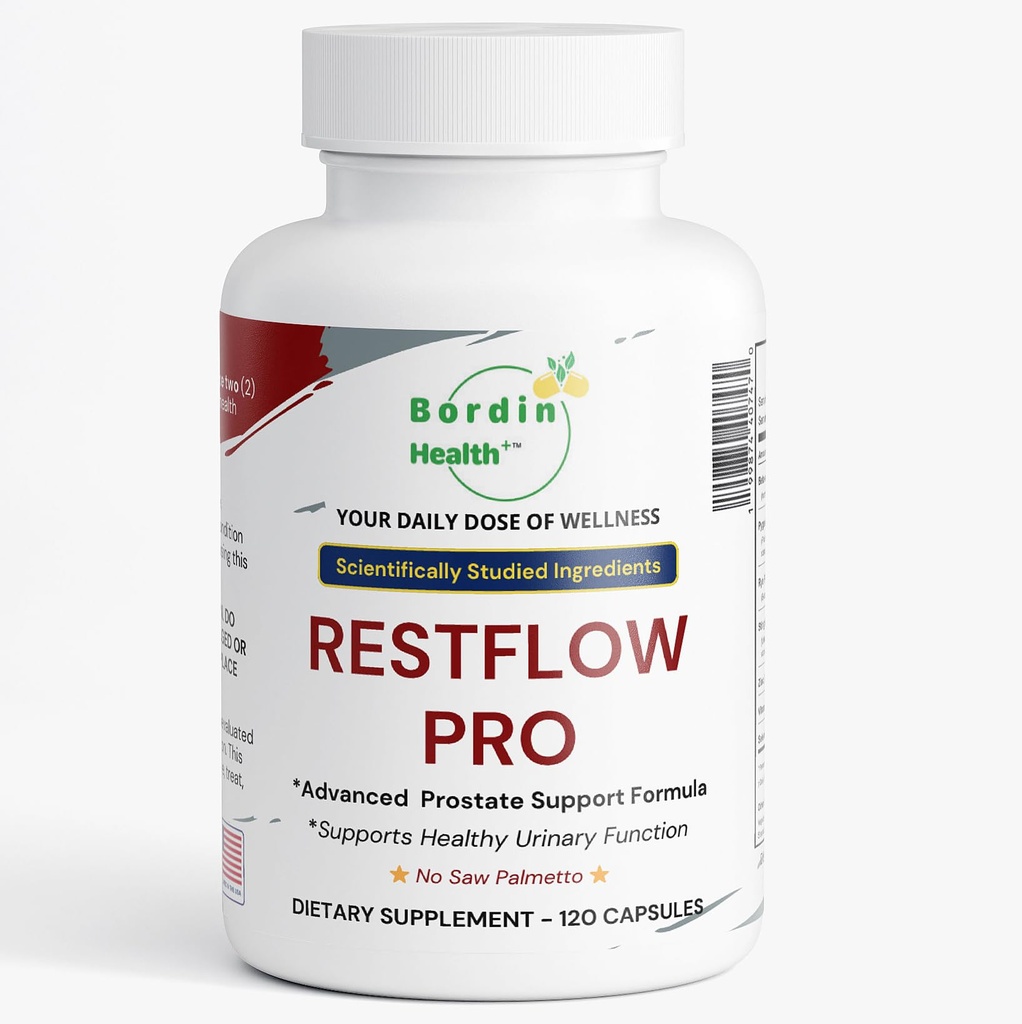RestFlow Pro – Advanced Prostate Support Supplement – Saw Palmetto Free Formula with Beta-Sitosterol & Pumpkin Seed Oil – Supports Urinary Flow & Nighttime Comfort – 120 Capsules -2 Month Supply
