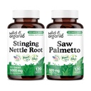 Wild & Organic Stinging Nettle Root 120 Capsules & Saw Palmetto 120 Capsules