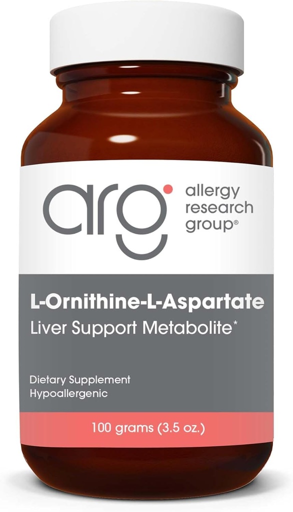 Allergy Research Group L-Ornithine-L-Aspartate אבקת - Liver Detox Support Metabolite, Amino Acid Complex, Pure, 3000mg תוסף - 3.5 Oz