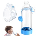 Handheld Inhaler Spacer for Infants, Children, and Adults - Anti-Static - Portable Design for Home, School, and Travel - Soft Silicone Mask - Nessi OTC Spacer - Easy to Clean (Blue Kids)